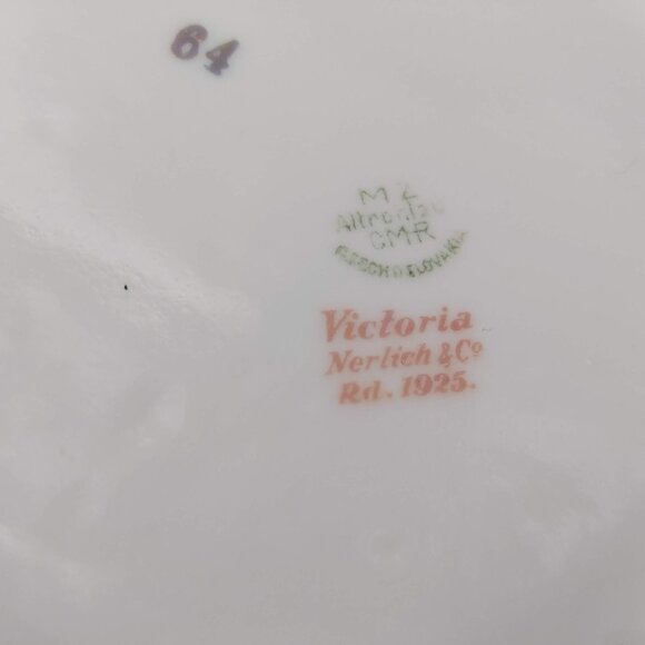 Victoria Moritz Zdekauer Altrohlau Czechoslovakia Porcelain Floral Serving Bowl - Picture 7 of 14